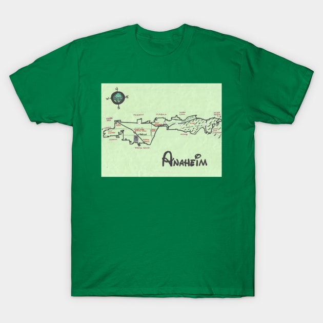 Anaheim T-Shirt by PendersleighAndSonsCartography